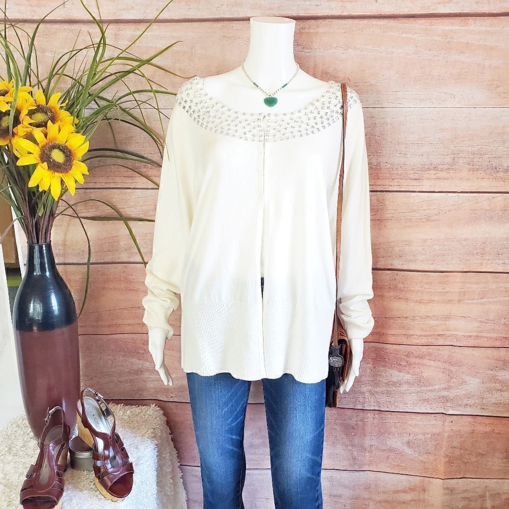 Lane Bryant pretty rhinestone embellished cardigan - Picture 5 of 7
